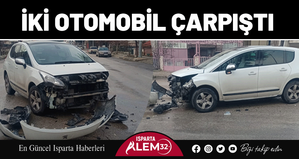 İKİ OTOMOBİL ÇARPIŞTI