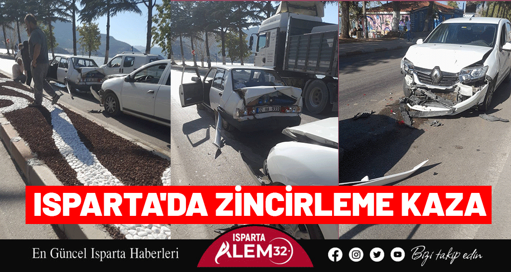 Isparta’nın Eğirdir ilçesinde üç aracın karıştığı zincirleme trafik kazasında 1