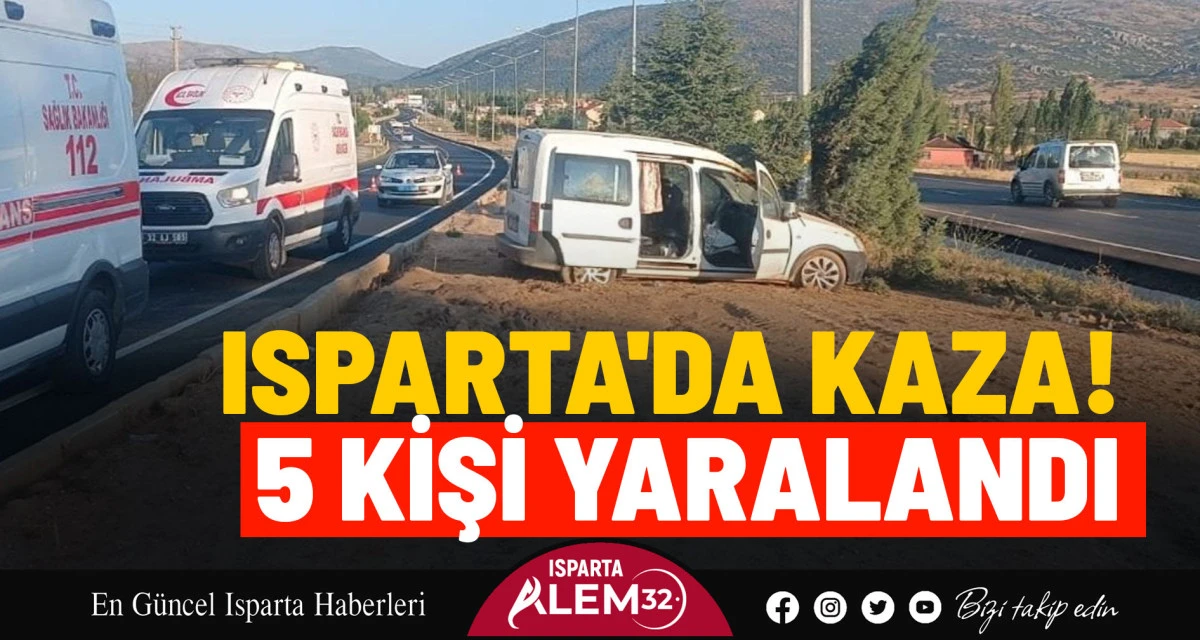 Isparta’nın Şarkikaraağaç ilçesinde meydana gelen trafik kazasında 5 kişi yaralandı.