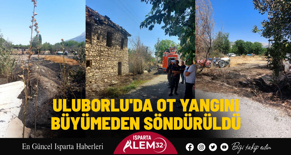 Uluborlu’nun Sellik mevkii bölgesinde dün kuru otların tutuşmasıyla başlayan yangın,