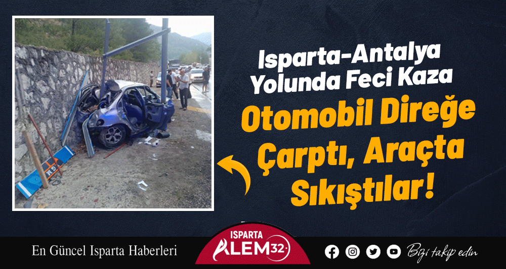 Isparta-Antalya karayolunda meydana gelen kazada 1’i ağır 3 kişi yaralandı.