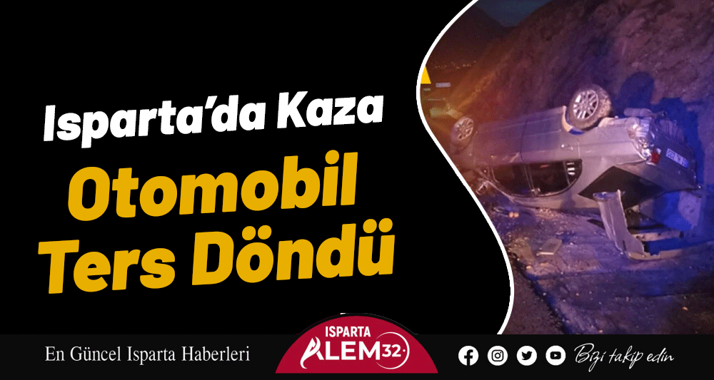 Otomobilin takla atarak ters döndüğü kazada 2 kişi yaralandı.