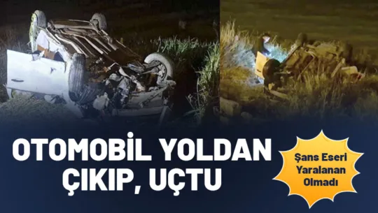 Isparta’nın Eğirdir ilçesinde otomobil sürücünün kontrolünden çıkarak göl kenarına uçtu.