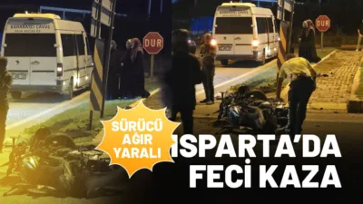 Isparta’da meydana gelen trafik kazasında motosiklet sürücüsü Y.E.A. ağır yaralandı.