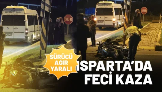 Isparta’da meydana gelen trafik kazasında motosiklet sürücüsü Y.E.A. ağır yaralandı.