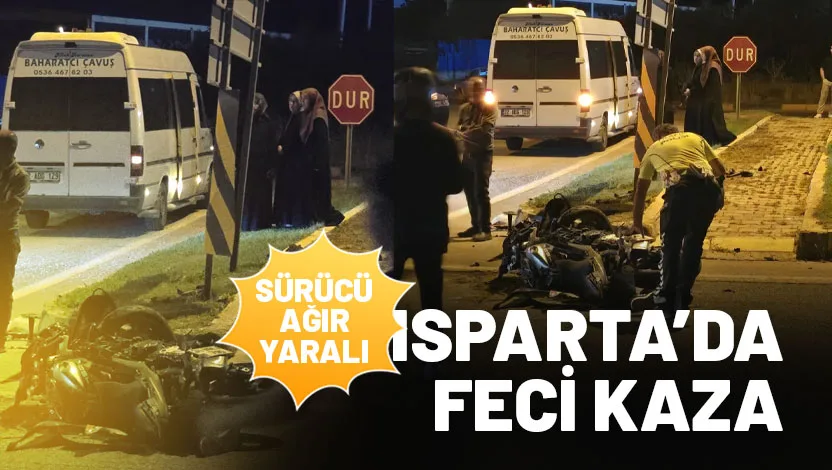 Isparta’da meydana gelen trafik kazasında motosiklet sürücüsü Y.E.A. ağır yaralandı.