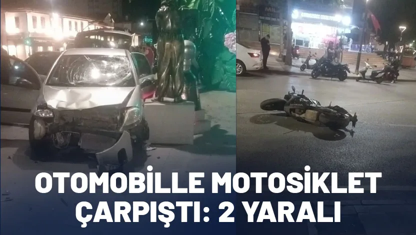 Isparta'da otomobille motosikletin çarpıştığı kazada 2 kişi yaralandı. Kazada çarpışmanın