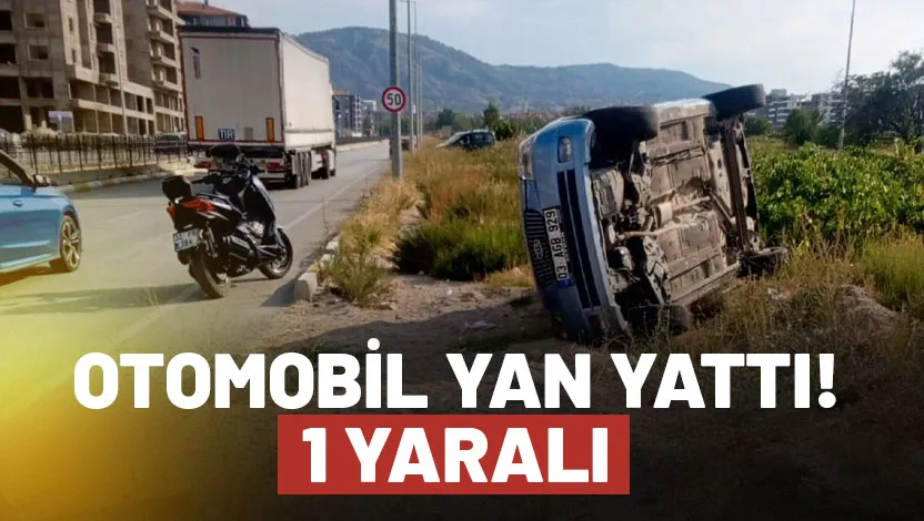 Isparta sürücünün kontrolünden çıkan otomobil yan yattı. Kazada 1 kişi